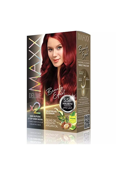 Maxx صبغة شعر دائمة فاخرة مع الكيراتين بزيت الزيتون وزيت الأرغان - 5.56 أحمر ...