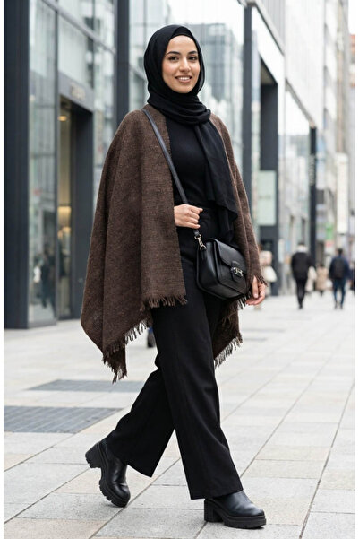 sefamerve Omuz Şal 3011-01 Kahverengi