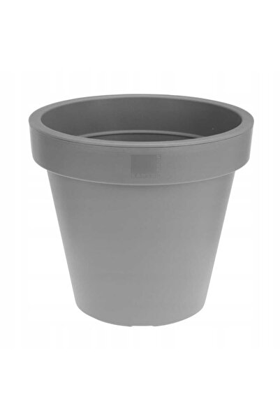 Other Doniczka ogrodowa okrągła szara gładka 25 x 22 cm dekoracyjna