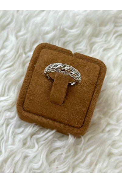 BY YASİN TOPÇU 💎 ✨   Silver Modern Cage Embroidered Ring — Size 18 ✨ 💎