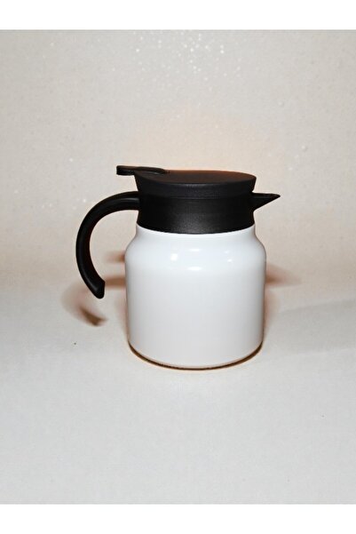 WDA White Ceramic Coffee Pot with Stainless Steel Filter – Pour Over Tea & Coffee Maker