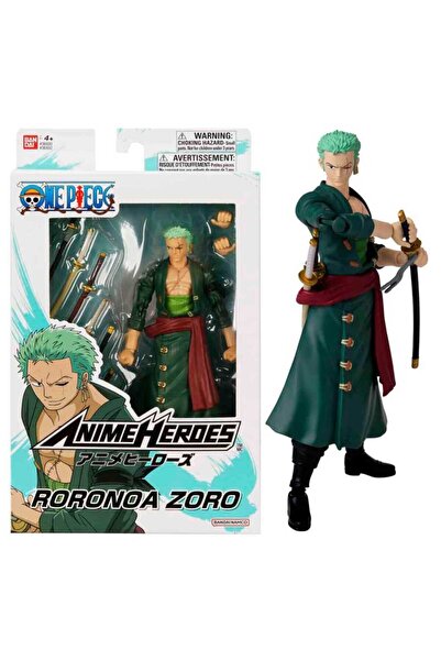 BANDAI 16 cm Zoro Roronoa Poz Verilebilir Figür - Anime Heroes One Piece Seri...