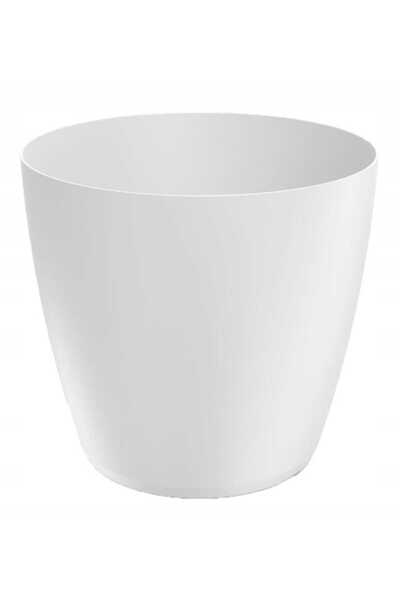 Other Doniczka biała matowa plastikowa 11,9x10,9 cm osłonka gładka Mate