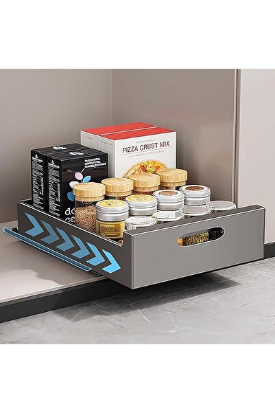 Arabest رفوف تخزين في خزانة المؤن، سلة خزانة منزلقة بمقبض، 15.8 بوصة عرض × 16...