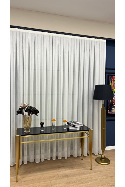 VOLPER MEKANİK Marsil Off-White Linen Backed 1/2.5 Medium Pleat Tulle Curtain