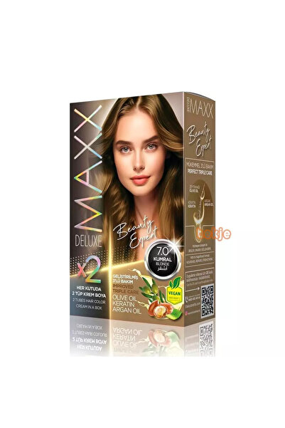 Maxx صبغة شعر دائمة فاخرة مع الكيراتين بزيت الزيتون وزيت الأرغان - 7.0 أشقر