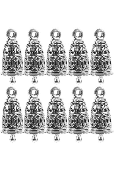 Arabest Tibetan Silver Bell, 10pcs Charms Pendants Wind Chime Bells for Door ...