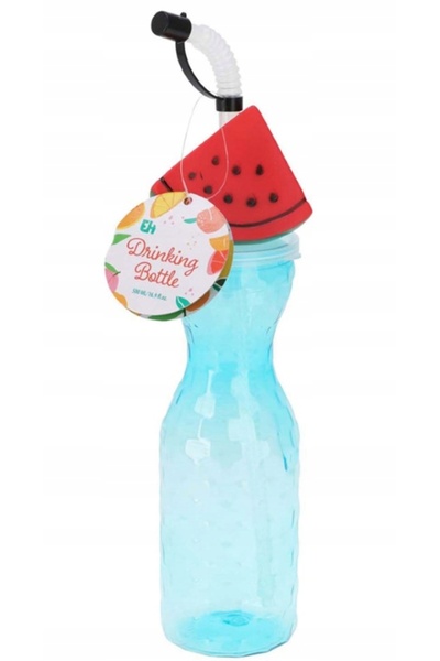 Other Butelka ze słomką 500ml z owocowym motywem na wodę, zimne napoje, drinki