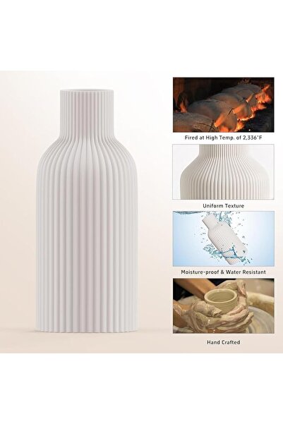 Arabest White Ceramic Vase, Minimalist Modern Home Decor