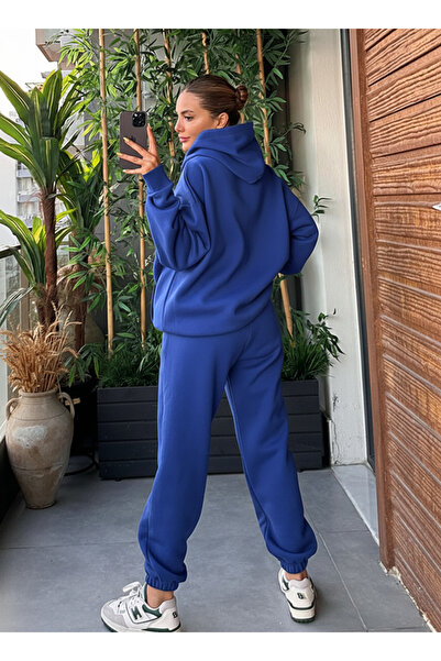 CMZ COLLECTİON Women's 3 Thread Premium Tracksuit Set O Oversized K Hooded – ...