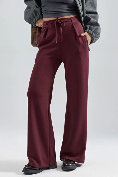 Hiccup Modal Textured Pleated Palazzo Pants Berşan Collection