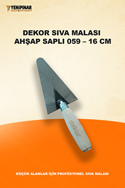 Dekor Sıva Malası Ahşap Saplı 059 – 16 cm | Küçük Alanlar İçin Profesyonel Sı...