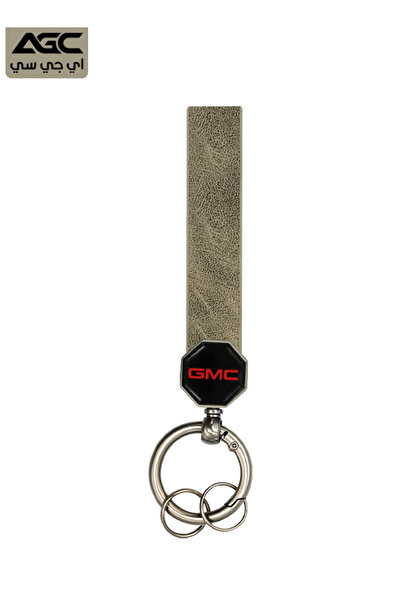 AGC GMC Leather Car Keychain with Metal Ring and 360 Degree Swivel Snap for C...