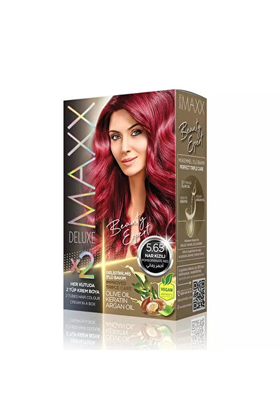 Maxx صبغة شعر دائمة فاخرة مع الكيراتين بزيت الزيتون وزيت الأرغان - 5.65 أحمر ...