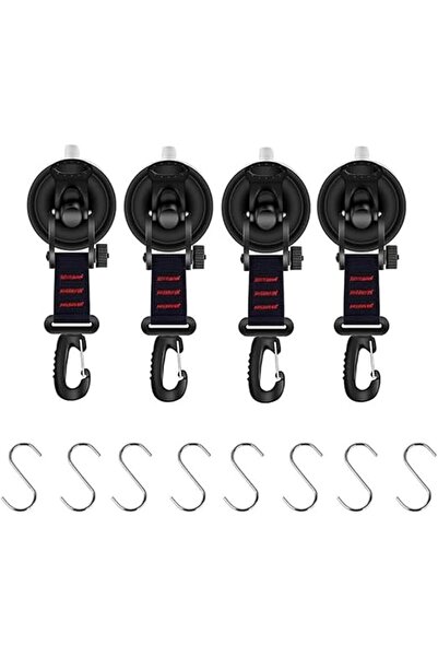 Arabest Heavy Duty Suction Cups Set,4Pcs Heavy Duty Suction Cups and 8Pcs S-hooks,Versatile Suction Cup