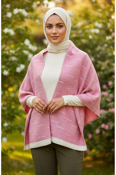 sefamerve Shoulder Shawl 1113-01 Pink