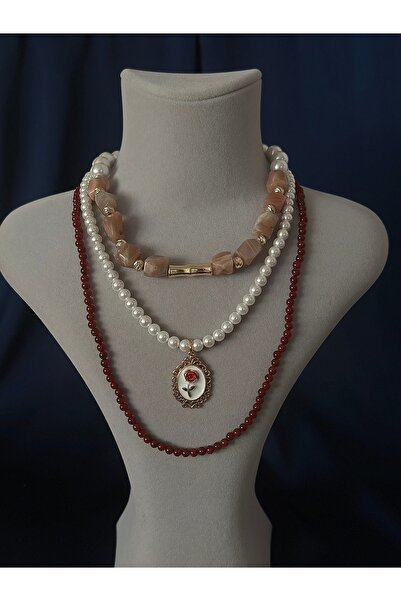 Butik İnci ve Doğal Taş Çoklu Kolye