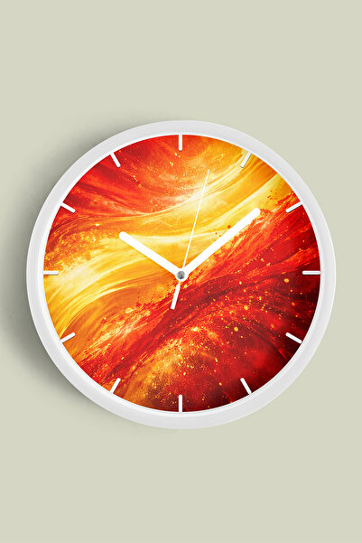 JHAAR Ceas de perete modern cu design ventilator - 30 cm - Carcasă albă cu st...