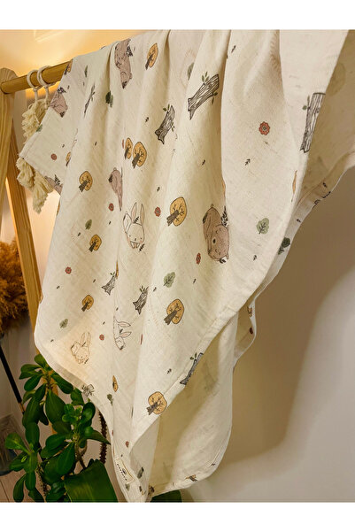 Parlova Atelier Müslin örtü, Pamuk ve Keten karışımlı, organik, 75x90cm