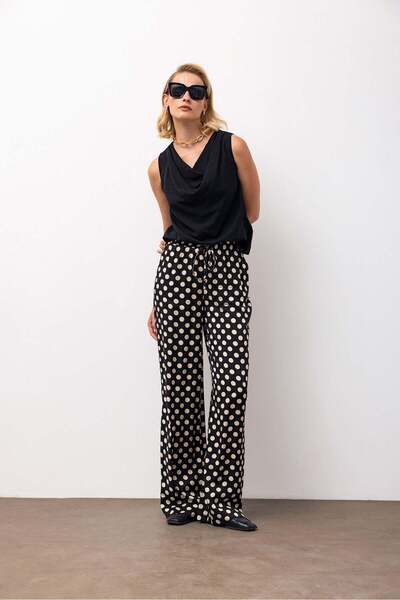 VİVENTO Puantiye Rahat Kesim Pantolon P4224