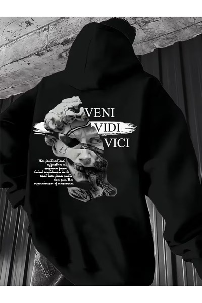 DİVİN Men's Printed Df Sweatshirt 3-Thread Quality Fabric Oversized Cut