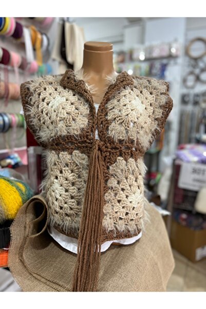 Handmade Hand-knitted motif vest