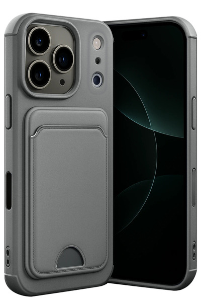 NewFace Lvsqvr Apple iPhone 17 Pro Max Kelvin Silicone with Business Card (120736) - Gray