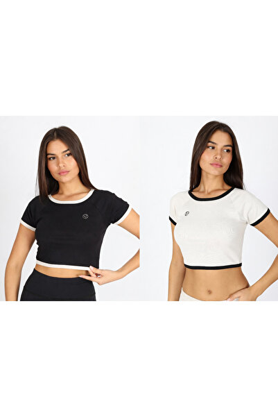 Softandbasic 2-Pack Women's Regular Fit Crop Basic Women's T-Shirt
