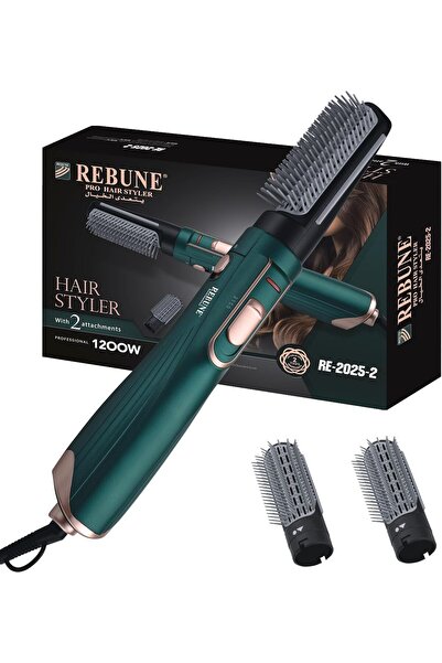 rebune Hot Air Styler Blow Dryer Brush 1200W Volumizer Green RE-2025-2