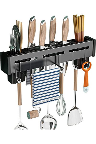 Arabest Kitchen Knife Holder, Stainless Steel Knife Blocker, 10 Knife Capacity, Black, Modern Style