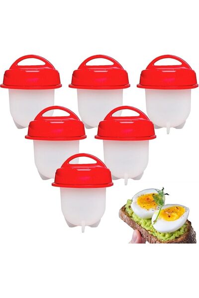 Arabest 6 Pcs Egg Cooker, Egg Making Poached Egg Holder Mold Maker Silicone Egg Mold for breakfast