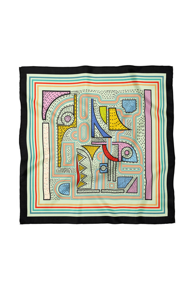 Sultan İpek وشاح / باندانا بنمط هندسي 70×70 سم