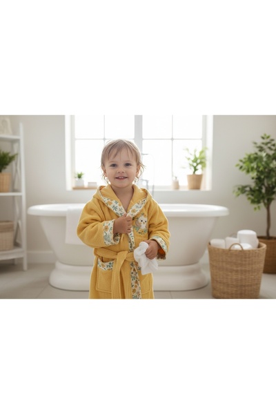 Ercahome tekstil Baby Towel Bathrobe Set /Yellow