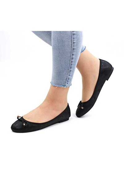 mm Women's ballet flats, with bow, with shiny reflections HR21602-BLACK