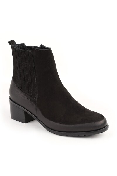 Libero Genuine Leather Women's Chelsea Boots – Side Zipper, Elastic, Thick He...