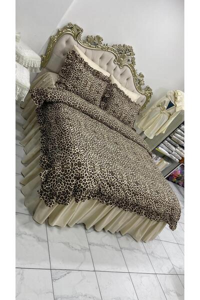 AHSEN TASARIM 5D Double Size Fitted Sheet with Ruffle Edge, Flawless Bed Shee...