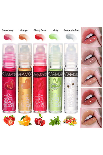 Arabest مجموعة ملمع شفاه برائحة الفواكه مع زيت دوار للشفاه، زيت مرطب وشفاف لت...