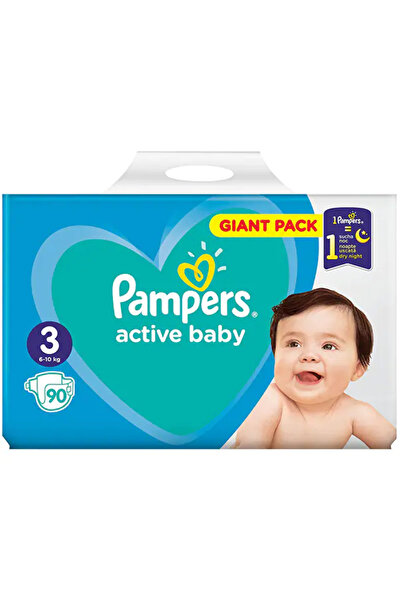 Pampers Set de 90 de scutece pentru bebeluși, Pampers, Active Baby, mărimea 3...