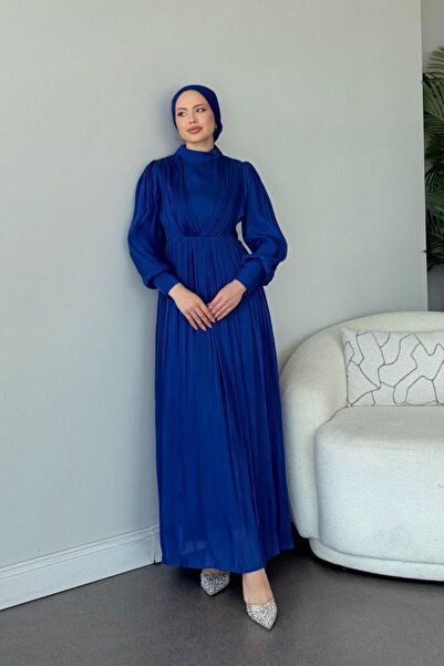 Şulemoda Giyim Seval Beli Belted Evening Dress Cobalt