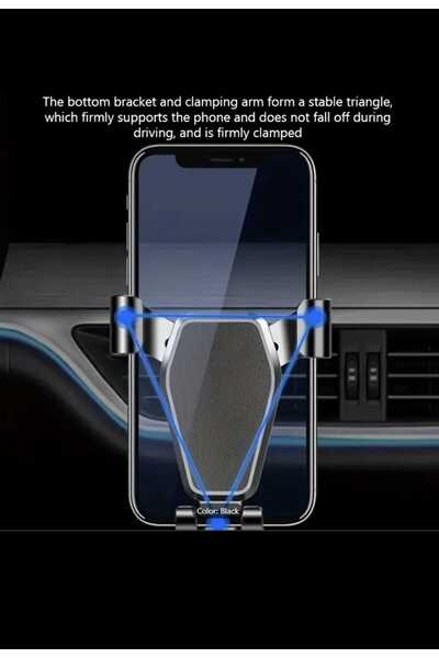 OEM Suport auto universal, pentru telefon, sistem de sustinere in 3 puncte a telefonului, negru