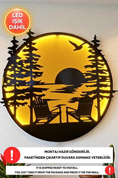 Dekorvin 1 Adet Manzara Led Işık Gece Lambası Oturma Odası Duvar Dekorasyonu ...