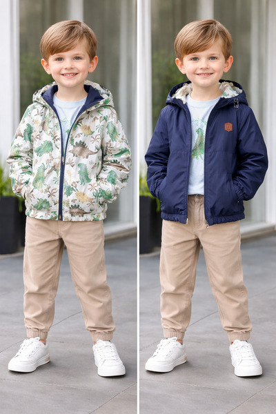 Chicsy Baby Σετ Premium με κουκούλα τεμαχίων με ανδρικό παλτό διπλής όψης για...