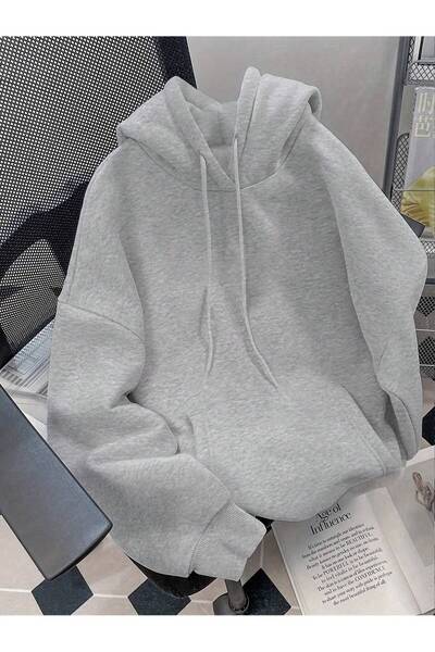 DAXİS Sportwear Company Plain Oversized Hooded Sweatshirt