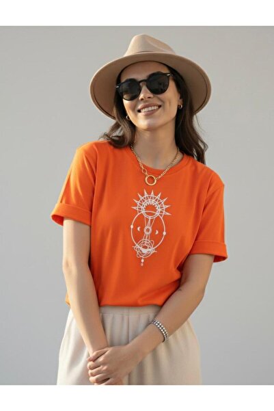 BW Bravely Wear تي شيرت TUTULMA مطبوع للسيدات صيفي أساسي