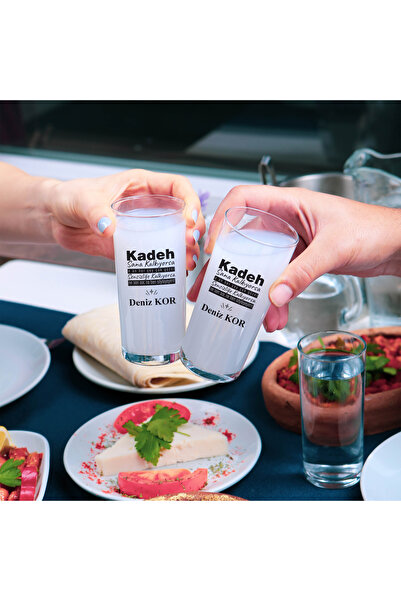 hediyekralı Kişiye Özel İsim Yazılı 2’li Rakı Bardağı – Bardak Seti