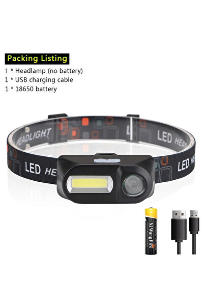 Choice مصباح رأس LED قوي T011 بتقنية الاستشعار، 4 أوضاع إضاءة، شحن من النوع C...