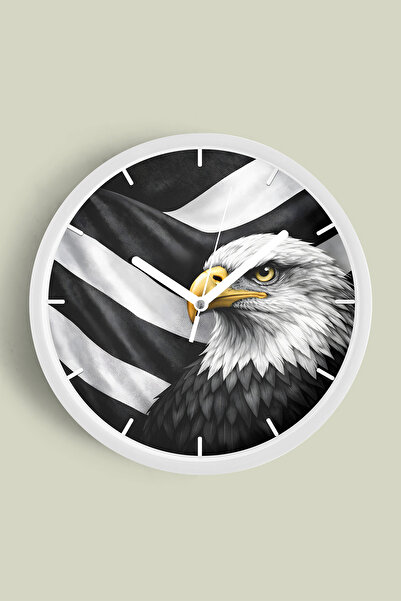 JHAAR Ceas de perete modern cu design ventilator - 30 cm - Carcasă albă cu st...