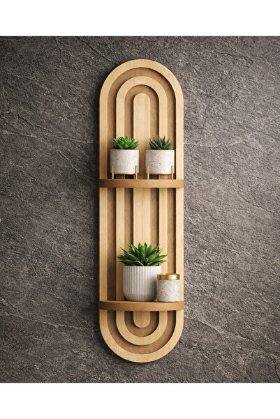 ENG AHŞAP Dekoratif Duvar Rafı 70x20 cm Meşe