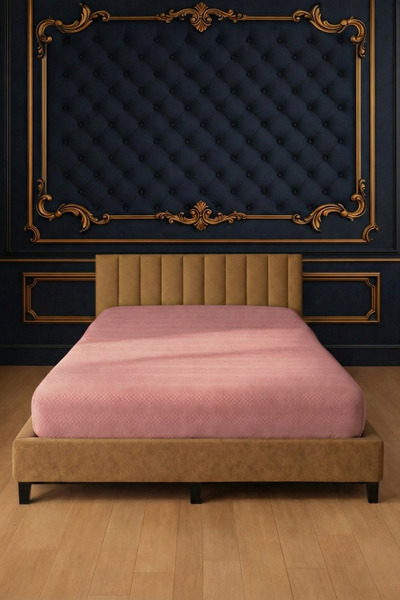 Pera Deluxe Pink Color Jacquard Cotton Combed Elastic Bed Sheet 200X200 cm – ...