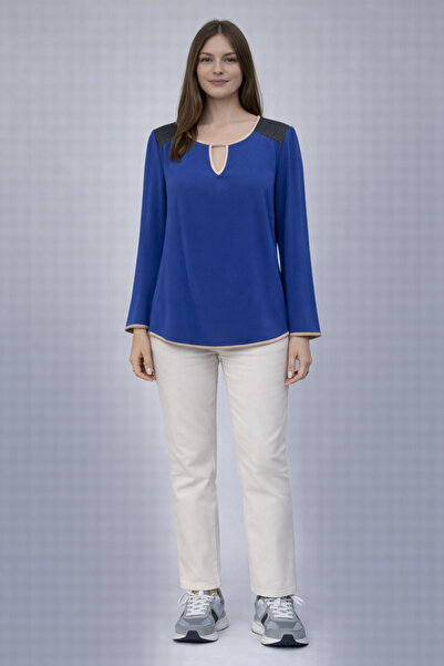 Ekol Leather Detailed Blouse